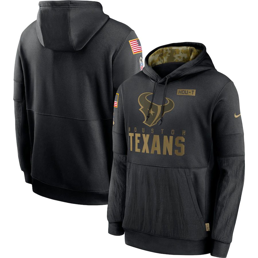 Men Houston Texans Black Salute To Service Hoodie Nike NFL Jerseys